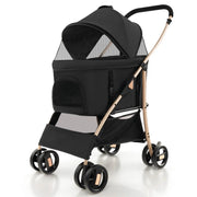 Passeggino 3 in 1 per cani 88 x 48 x 98 cm pieghevole e confortevole stile moderno tessuto Oxford nero 20_0013253
