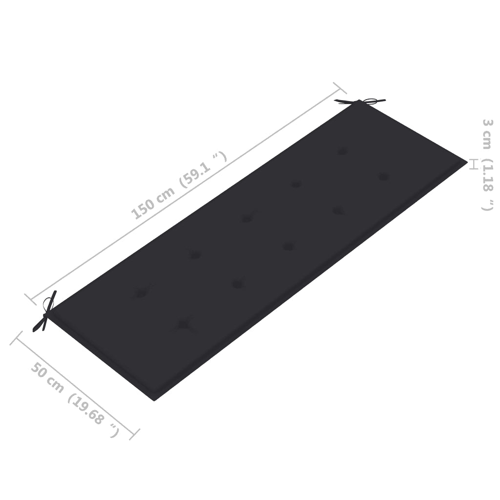 Panchina da Giardino Impilabile con Cuscino 159cm Teak Massello cod mxl 40468