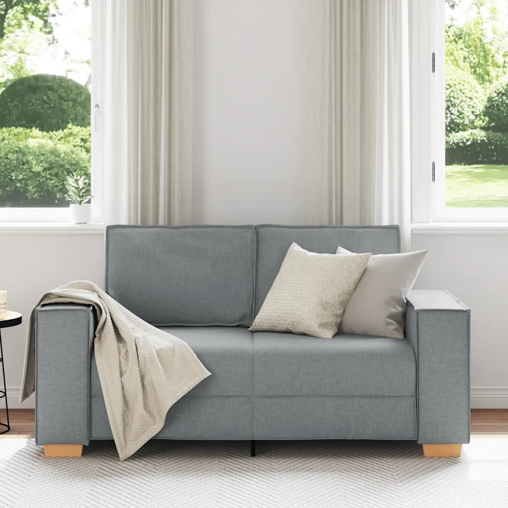 Divano a 2 posti Grigio chiaro 120 cm in tessuto