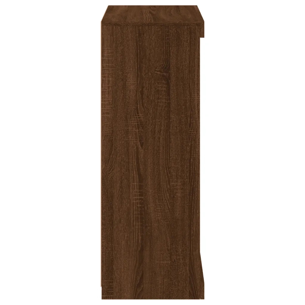 Credenza con Luci LED-Buffet-Armadio da cucina Rovere Marrone 60,5x37x100 cm 403329
