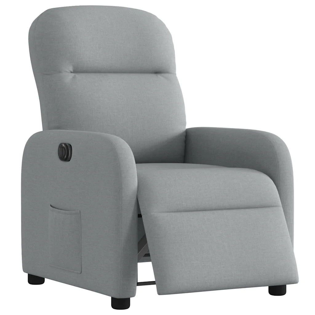 vidaXL Poltrona Elettrica Reclinabile Grigio Chiaro in Tessuto