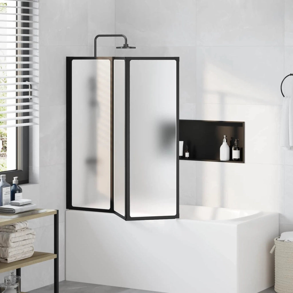 Parete doccia Nero 120 x 2 x 117 cm Alluminio e PP CFW5408873