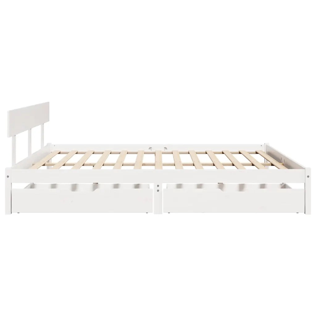 Letto senza Materasso Bianco 180x200 cm Legno Massello di Pino