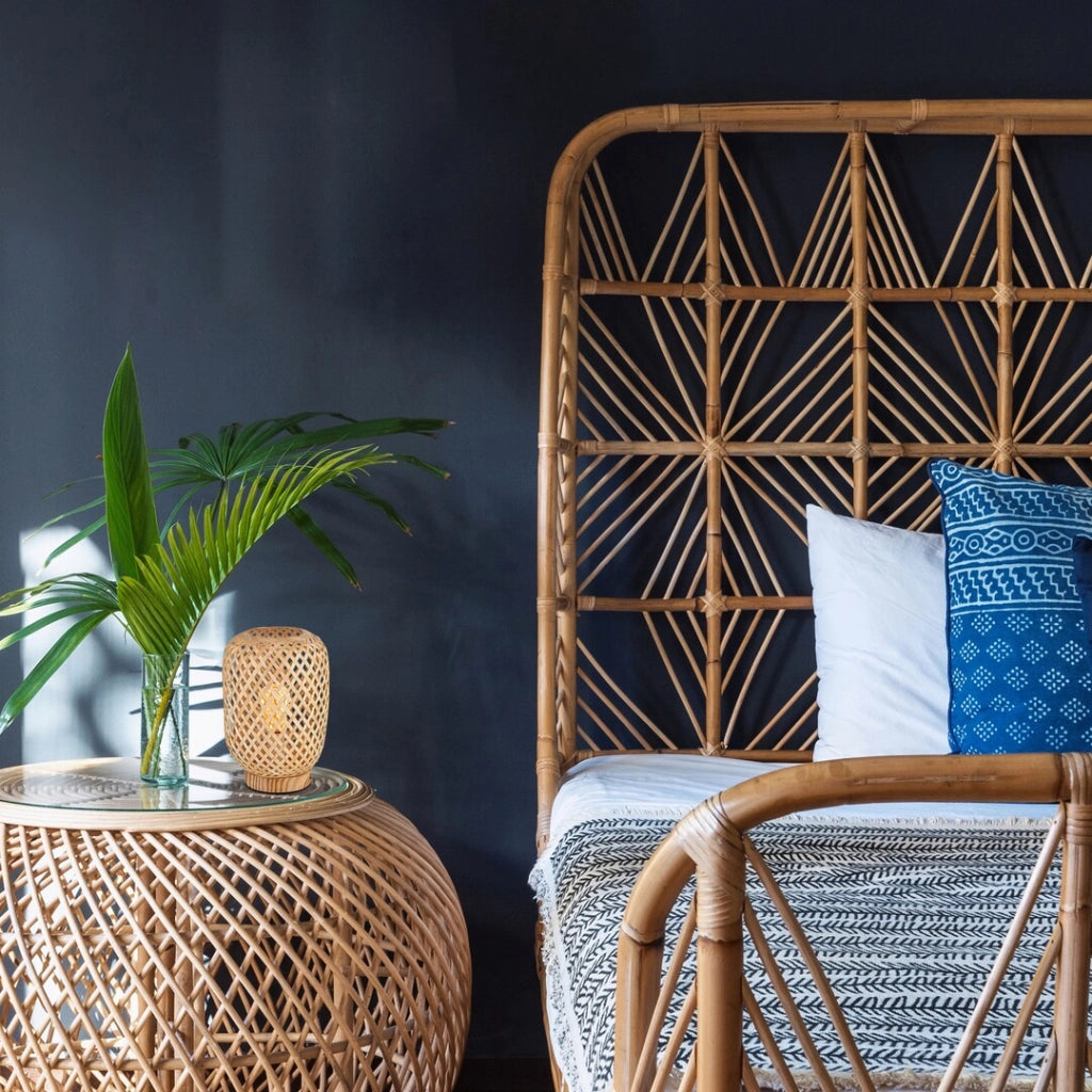Lampada da tavolo boho rattan naturale E14 Alinafe Rabalux