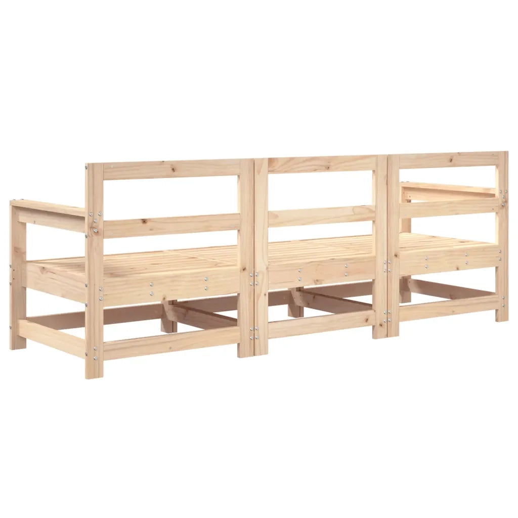Salotto da Giardino-Set Salotto da Giardino 3 pz in Legno Massello di Pino 518896