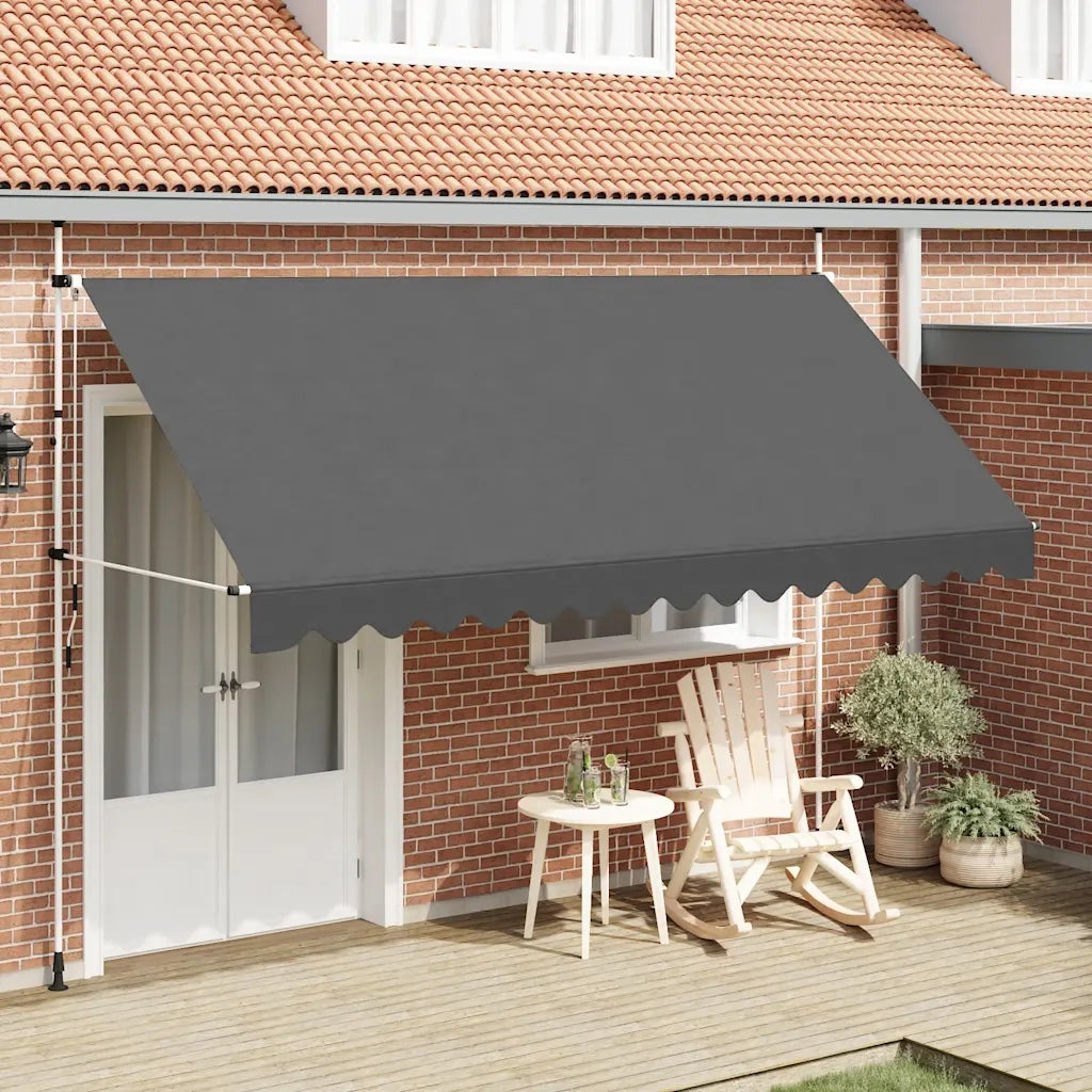 Tenda da Sole Retrattile Manuale-Tenda parasole per Patio 400 cm Antracite