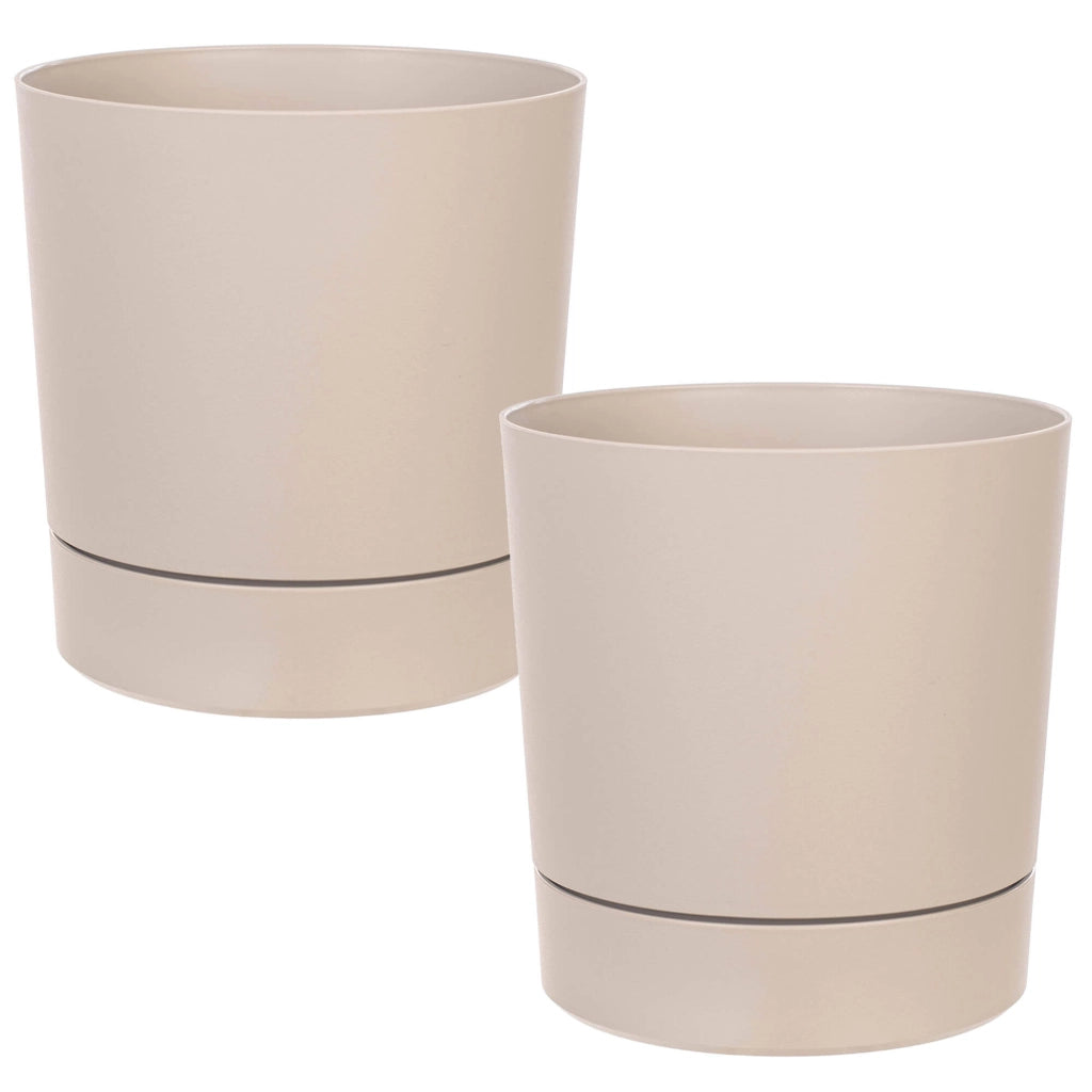 KADAX Vaso da fiori con coprivaso e sottovaso, rotondo, 14,5 cm, set da 2