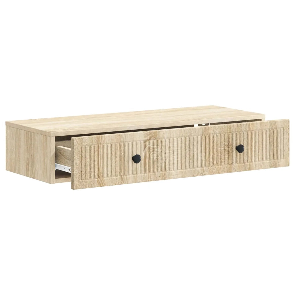 Tavolino da Parete Laterale Rovere Sonoma 87,5 x 34,5 x 17 cm