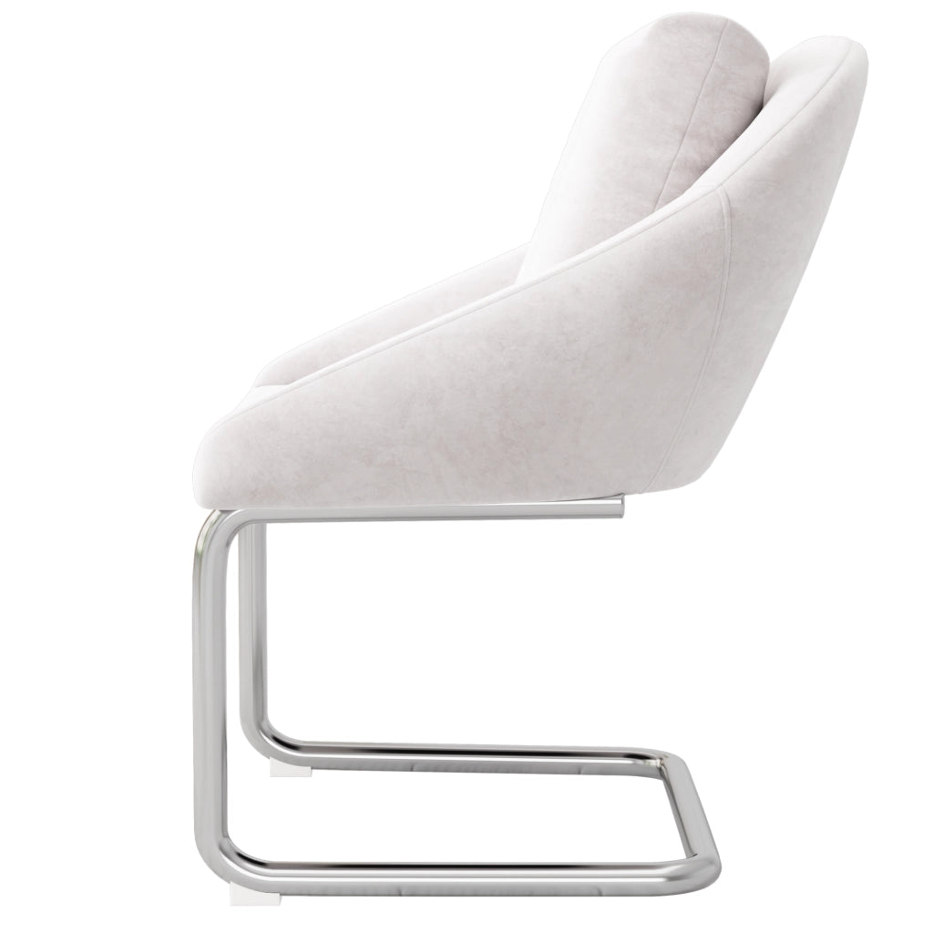 Sedia da pranzo girevole ergonomica con cuscino e struttura in metallo, set da 4, in velluto beige