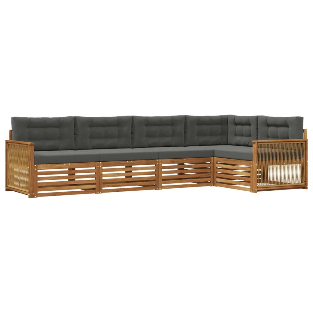 Set di divani da esterno 5 pz Naturale e Antracite 3383360
