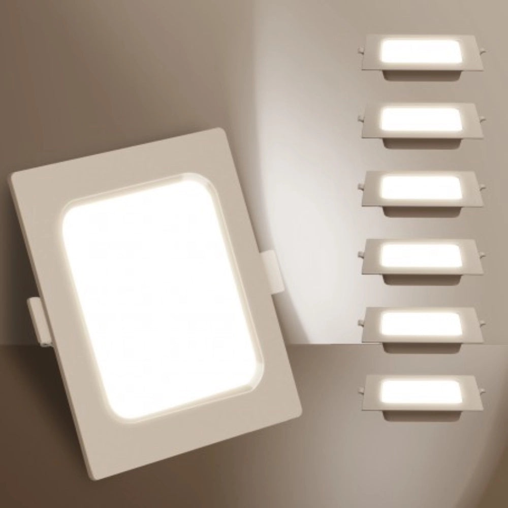 Optonica mini pannello a led backlit quadro slim 4500k colore bianco ip20 *** potenza 6w, confezione 1