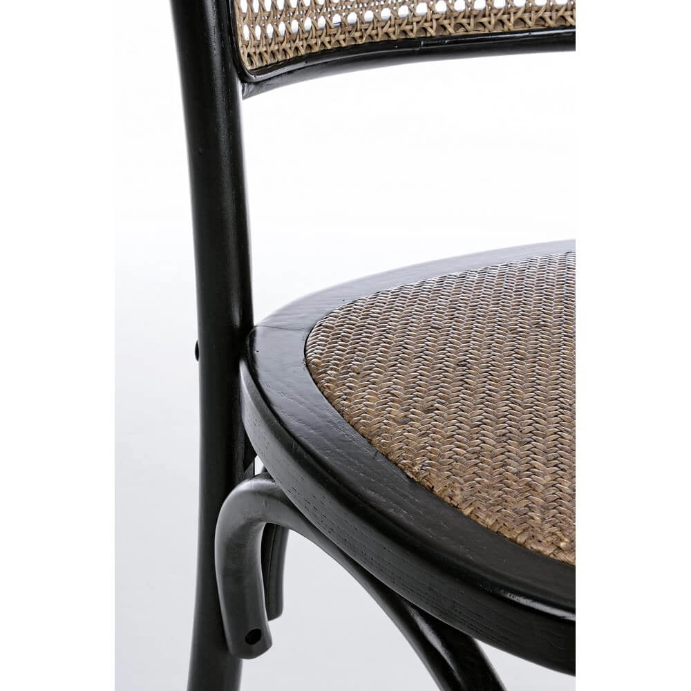 Sedia in Legno di Olmo con Seduta e Schienale in Rattan - CATA
