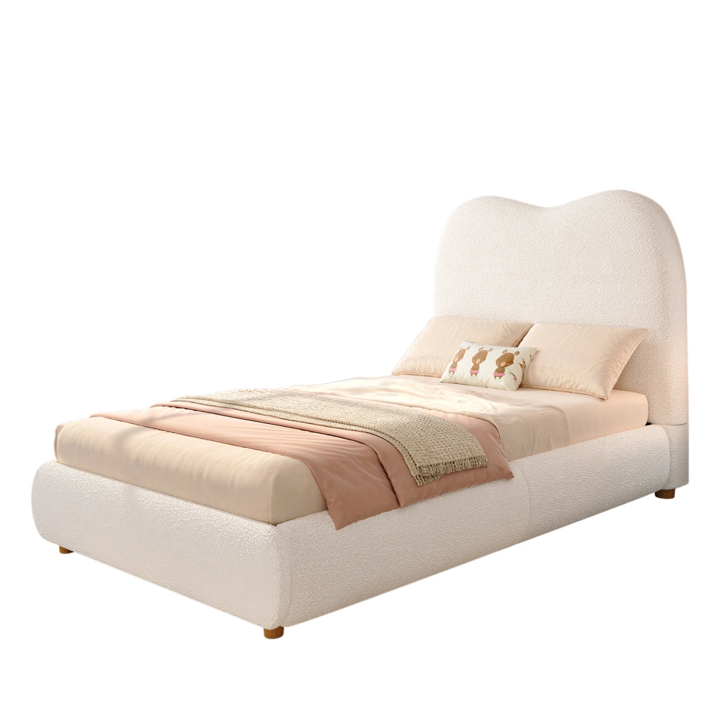 Letto imbottito per bambini 90x200 cm con contenitore e rete a doghe