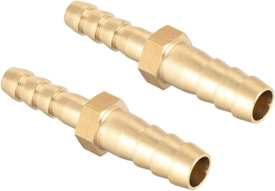 Connettore di gas - Pagoda - Tubo - Aria - Combustibile - Fitting - Adatto a - Ottone - 8-6 mm - 2 pezzi