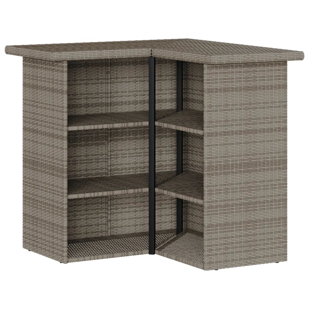 Set Bar da Giardino 5 pz con Cuscini in Polyrattan Grigio 3261505