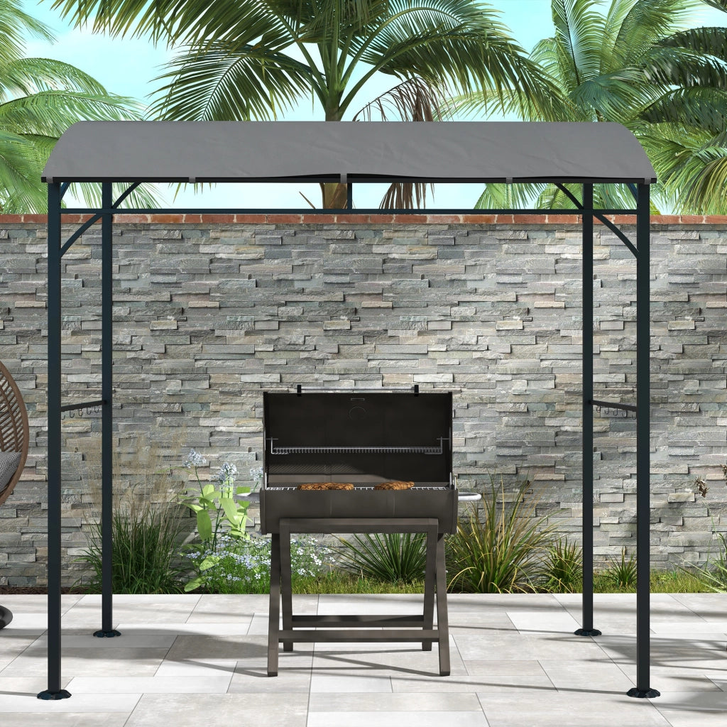 Gazebo da Giardino con Appendini ¨C zephmum ¨C Grigio Antracite 215x150x220 cm