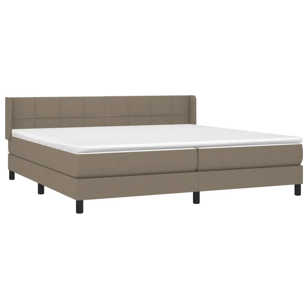 Giroletto a Molle con Materasso Tortora 200x200 cm in Tessuto