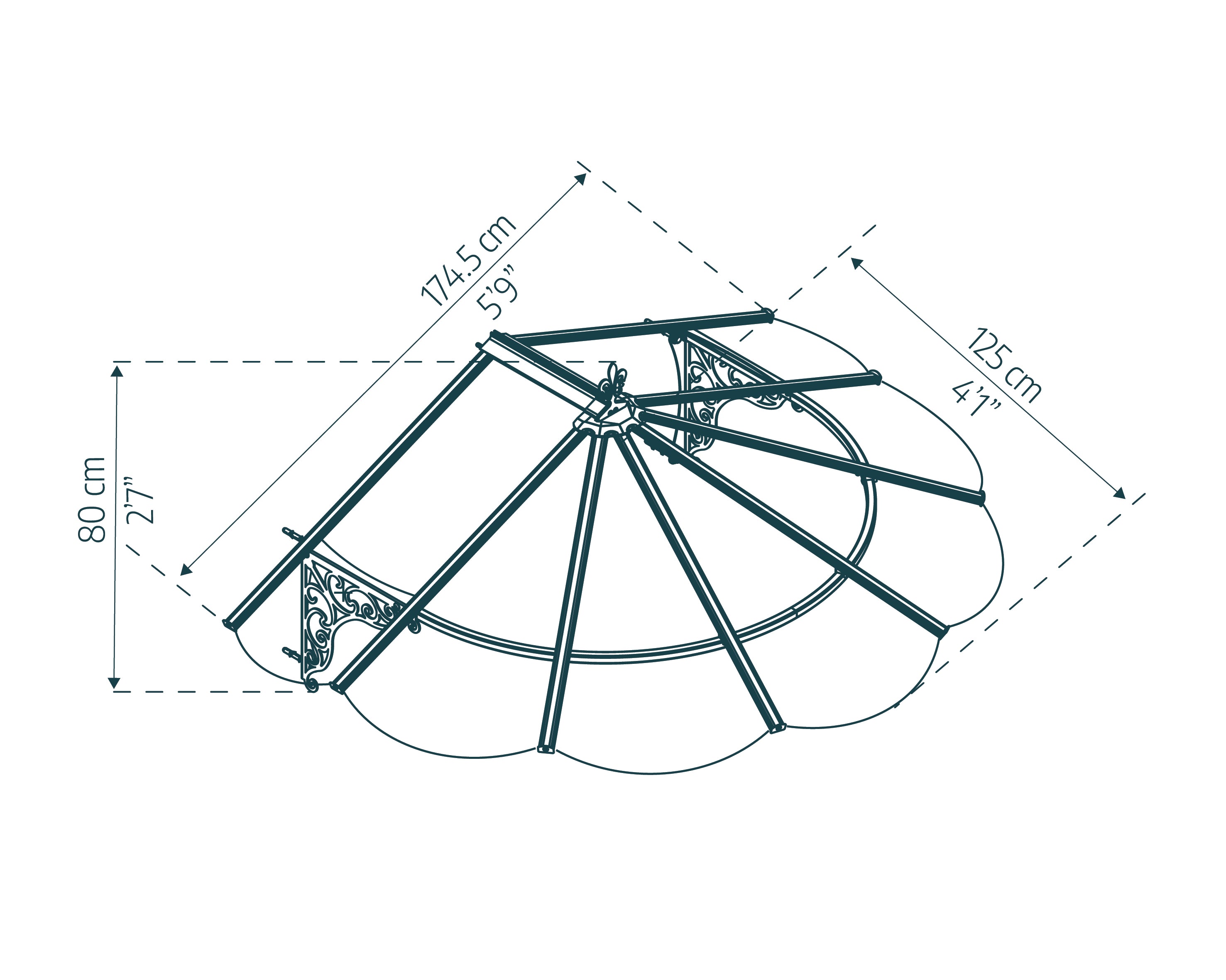 Iris Pensilina Da Esterno  175X125 cm  Trasparente