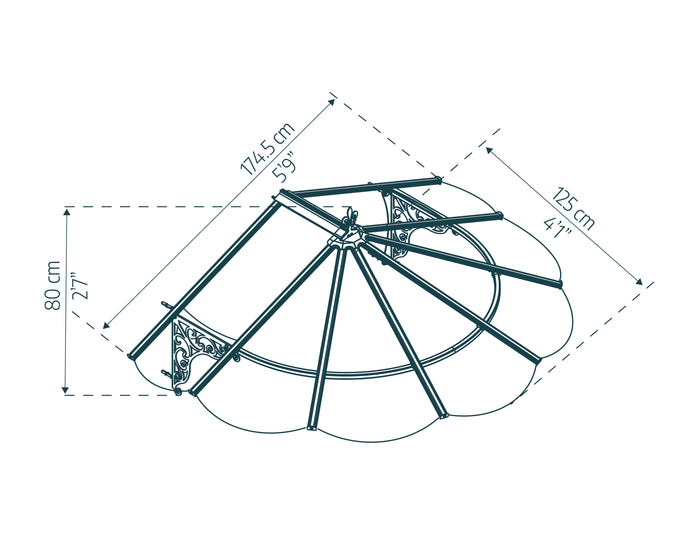 Iris Pensilina Da Esterno  175X125 cm  Trasparente