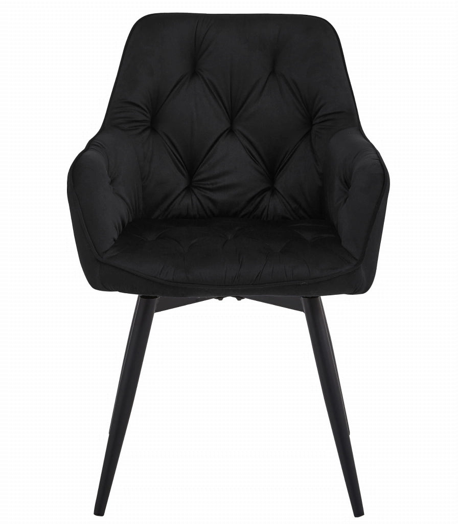 Sedia girevole in velluto VALORA LUKK360 - Nero x 2