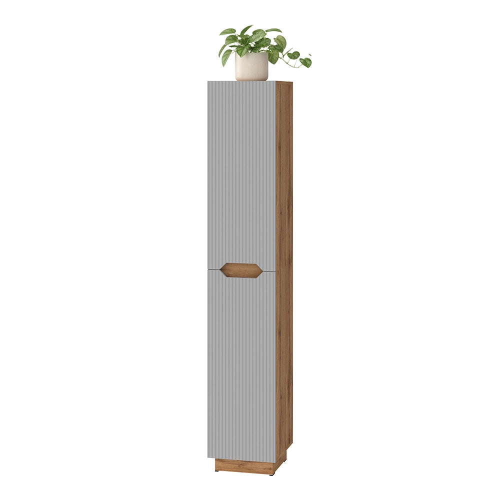 Vicco Armadio per il bagno Rovere/grigio a righe 33 x 186 cm con 2 porte
