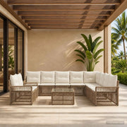 Set Divano da Giardino 11 pcs Beige polyrattan 3434880