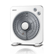 Ventilatore box da tavolo 25cm, 5 pale, 3 velocità, timer 1 ora, griglia orientabile multidirezionale 45W - SOGO