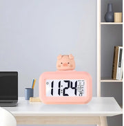 Orologio Digitale per Bambini, Carrello da Cucina con Display Calendario e Temperatura, Orologio da Camera con Schermo LED e Sensore di Temperatura