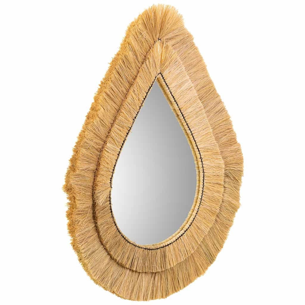 Specchio in fibra naturale marrone 62x80x3h