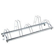 Andrys Rastrelliera Bici 5 Posti con Tappi PVC Alto/Basso Zincato Argento