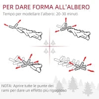 Albero di Natale Artificiale da 180cm con Pigne, 618 Rami e Base in Metallo, Verde
