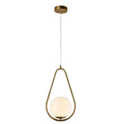 Trade Shop - Lampadario A Sospensione Design A Goccia Bronzo Metallo Con Sfera Lampada Attacco G9 A27 -