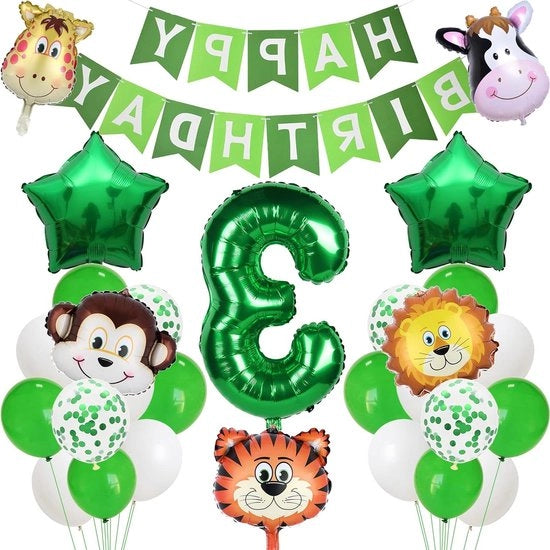 Decorazione di Festa per Bambini Jungle - Tema Safari per 3 Anni - Banner Safari Wild One - Articoli di Festa per Ragazzi di 3 anni