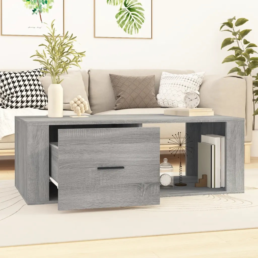 Tavolino Salotto Grigio Sonoma 100x50,5x35 cm Legno Multistrato 816542
