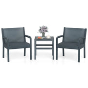 Set di 3 mobili da giardino ergonomici con tavolino laterale 63 x 58 x 77,5 cm massimo comfort stile contemporaneo PP grigio 20_0011904