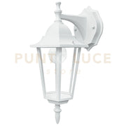 APPLIQUE DOWN MILANO BIANCA 1 LUCE ATTACCO E27 IP44 17X20,8X36CM ALLUMINIO E VETRO