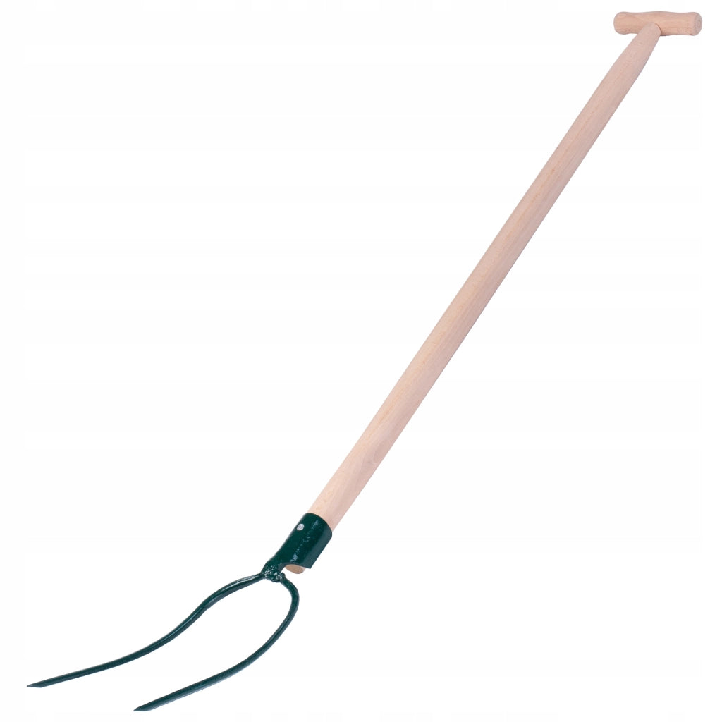Forca KADAX per letame, fieno, paglia, giardino, a 2 denti, in metallo, 132 cm