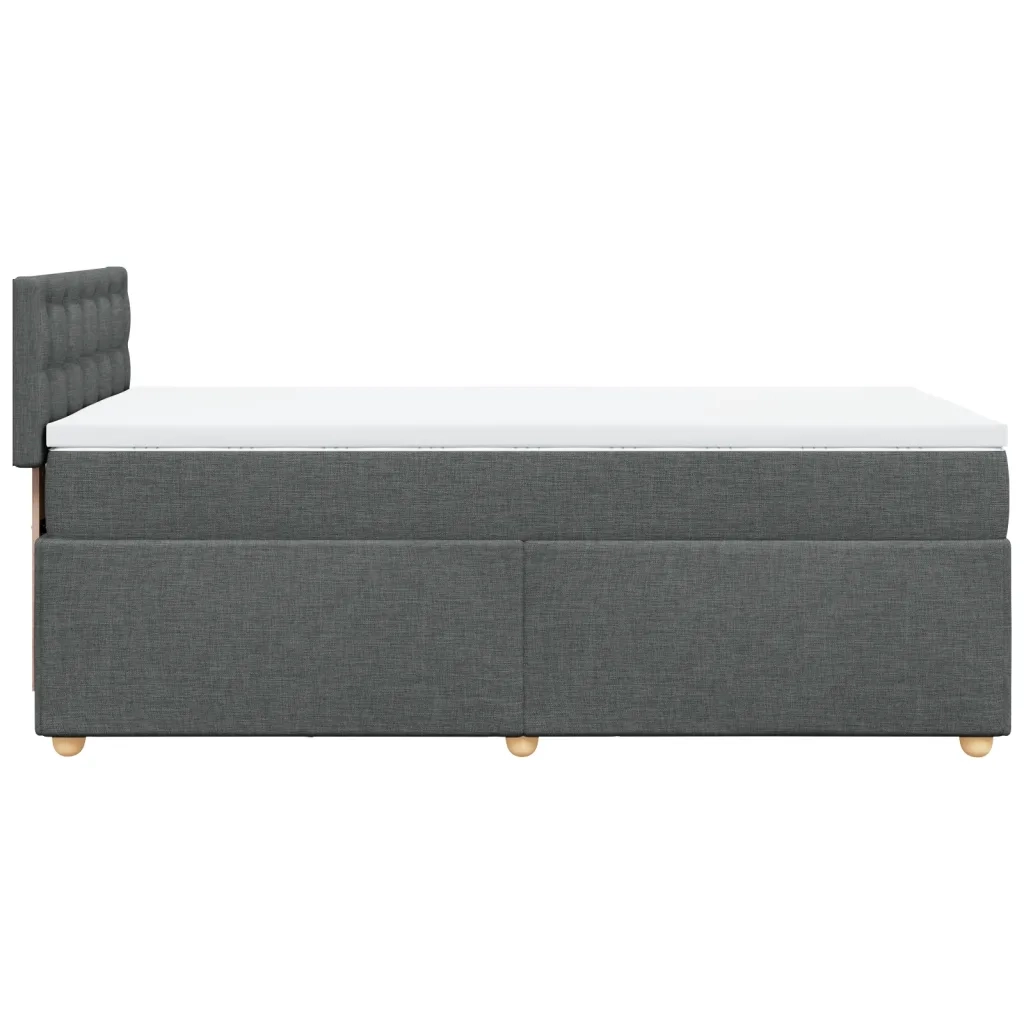 Giroletto a Molle con Materasso Grigio Scuro 90x200 cm Tessuto