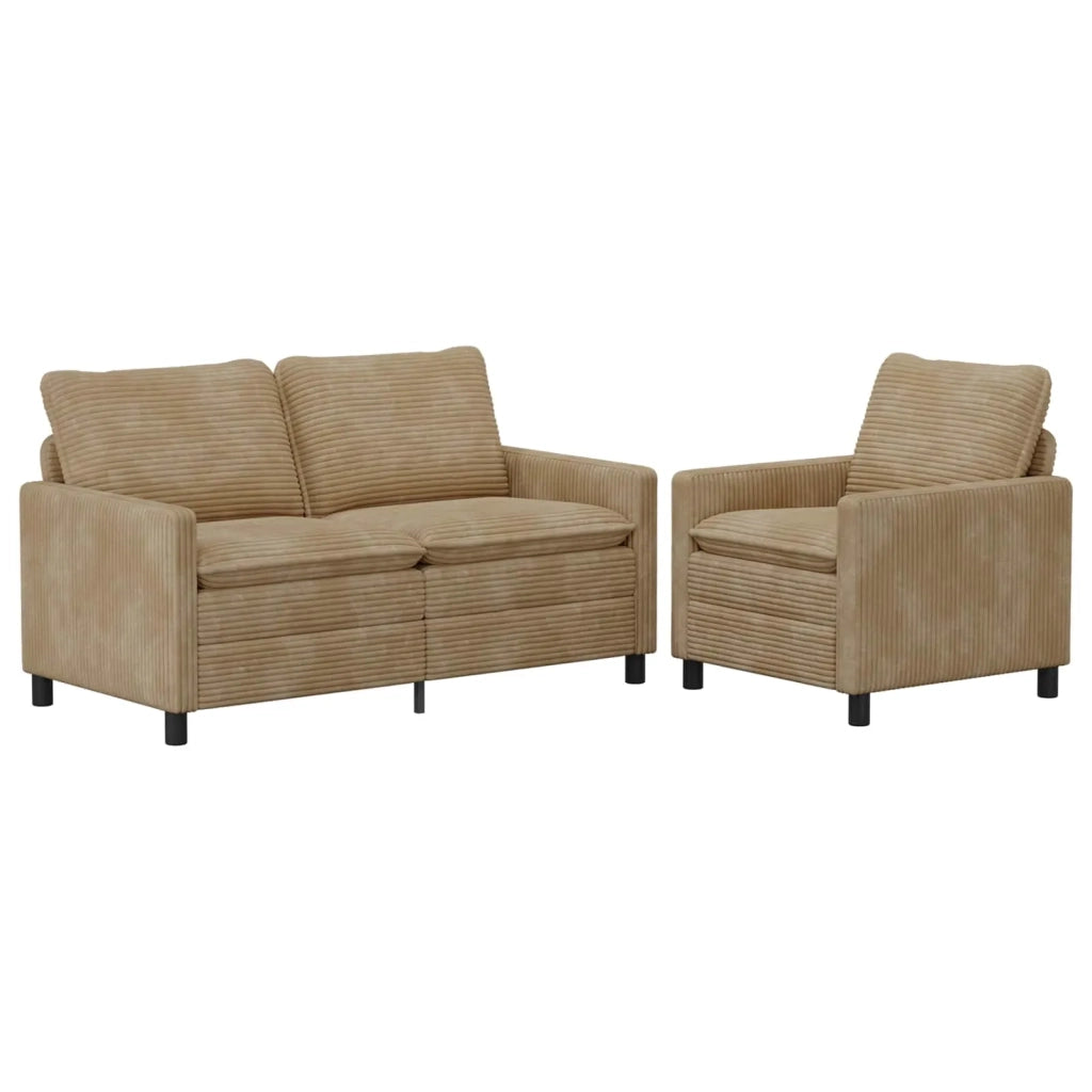 Set di divani 2 pcs Tortora Poliestere
