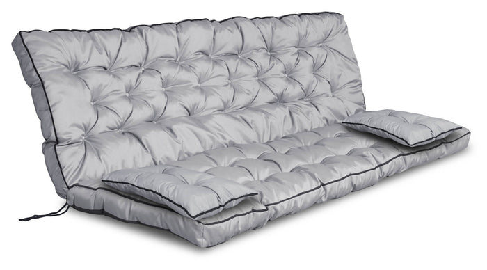 AIO FACTORY 150x60x50 cm Set da giardino impermeabile con cuscino grigio