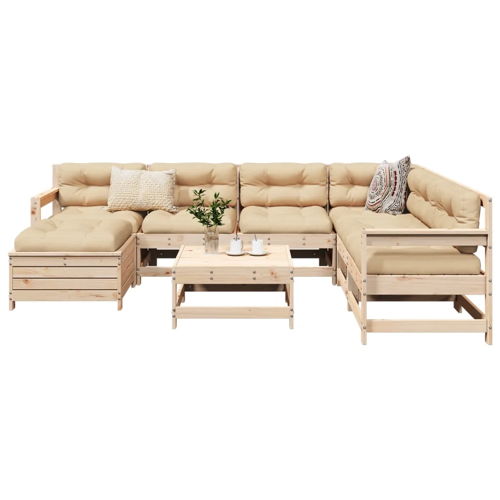 Set Divani da Giardino 8 pz in Legno Massello di Pinocod mxl 116732