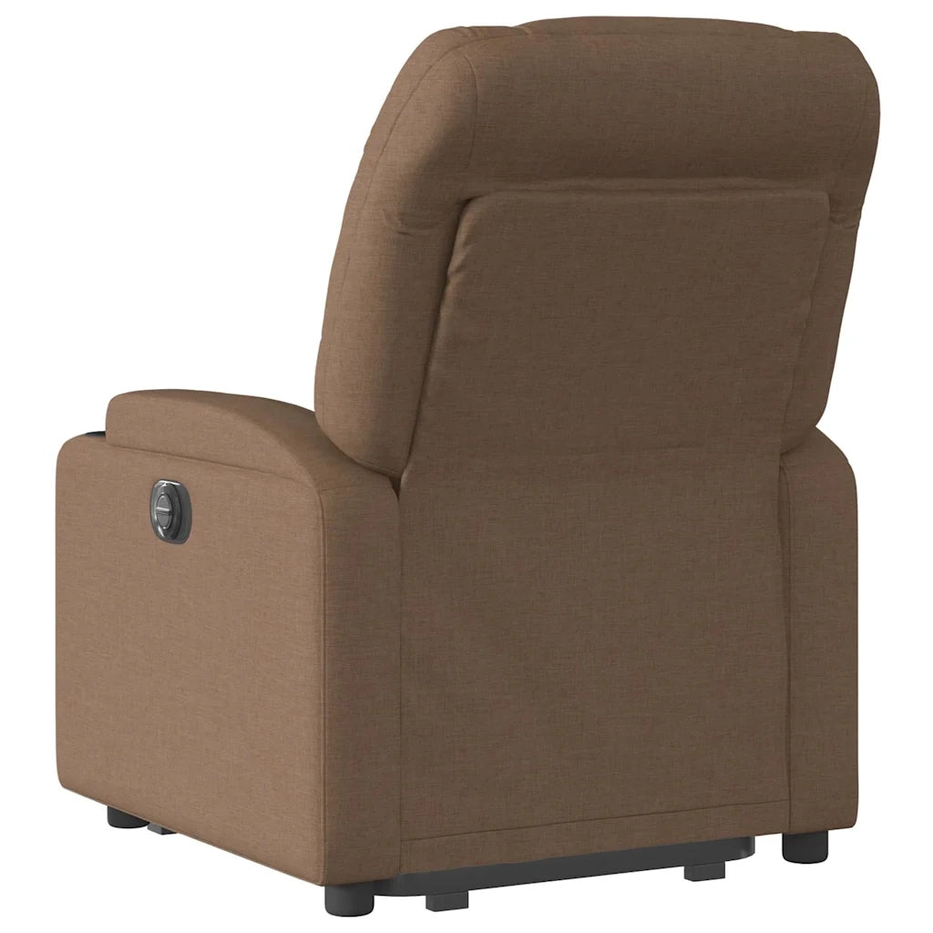 Poltrona Alzapersona Reclinabile Elettrica Marrone Tessuto 3204624
