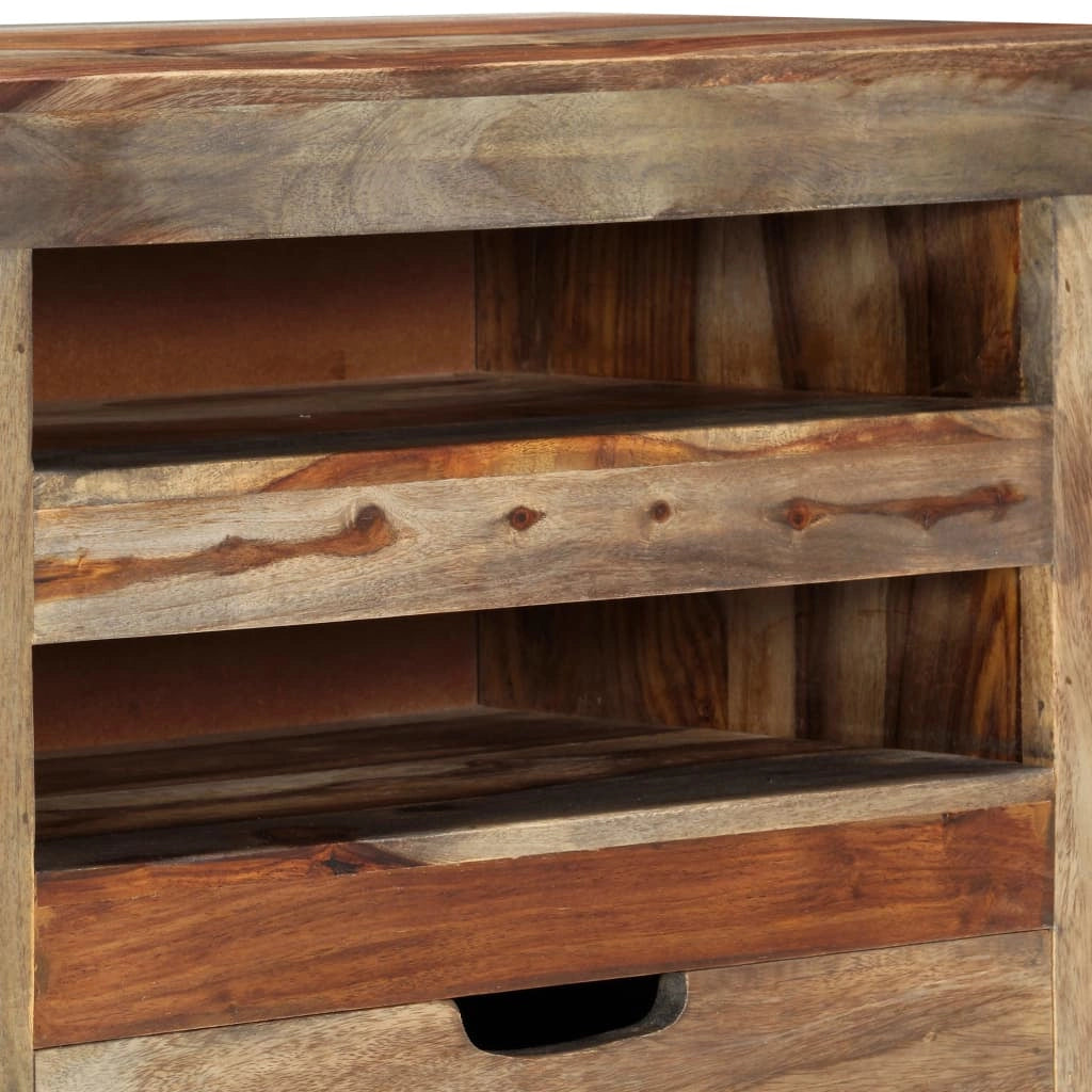 Buffet credenza cassettiera armadio mobile contenitore organizer per cucina soggiorno salotto 100 x 30 x 50 cm legno massello grigio 02_0031760