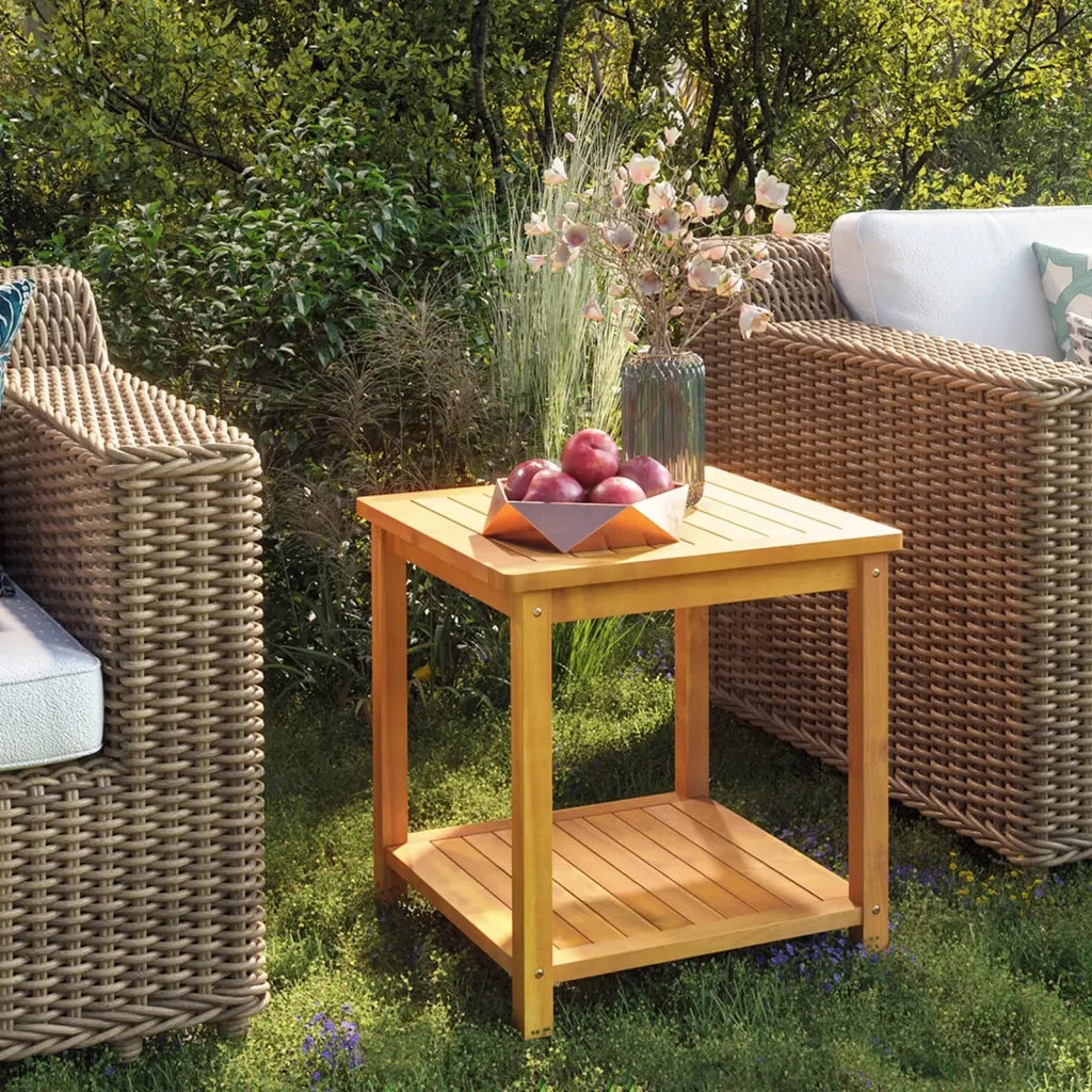 Tavolino in Legno Massello di Acacia 45x45x45 cm 44128