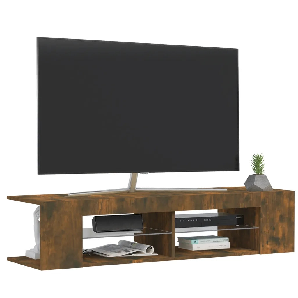 Mobile Porta TV con Luci LED Rovere Fumo 135x39x30 cm cod mxl 16722