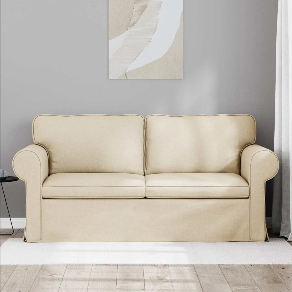 Divano Crema 215 x 82 x 80 cm Tessuto