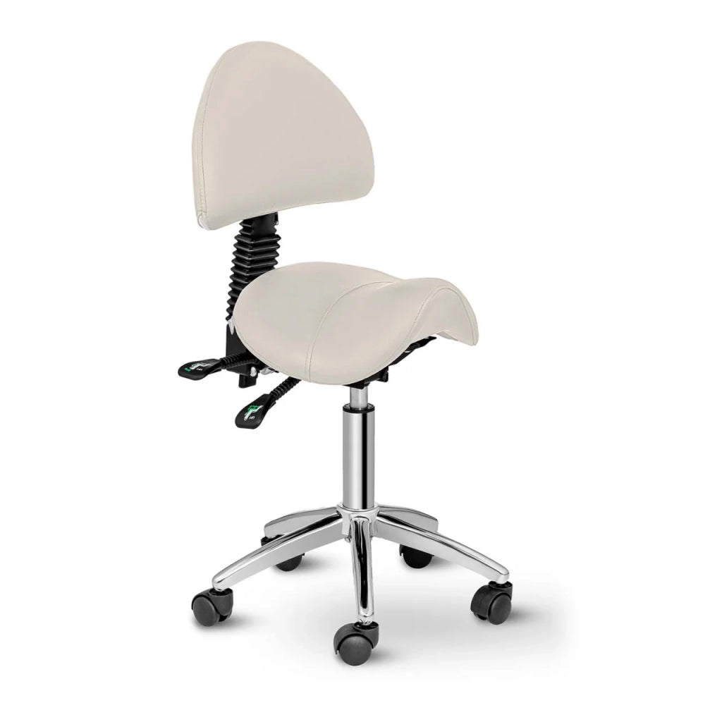 Sgabello da sella con schienale beige 14_0003498
