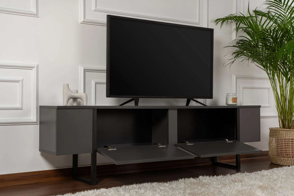 Mobile TV in legno "Serenity" 180 x 30 x 50 cm - Antracite