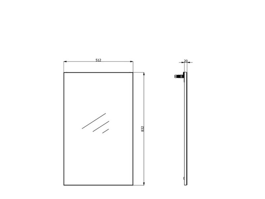 Merate, Specchio kit Fissaggio a Muro Incluso, 51x83h cm Marrone