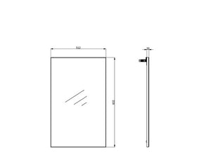 Merate, Specchio kit Fissaggio a Muro Incluso, 51x83h cm Marrone